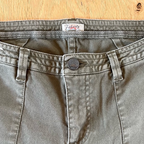 Faherty Utility Cotton Pants Dark Green Size 26 - Picture 3 of 6